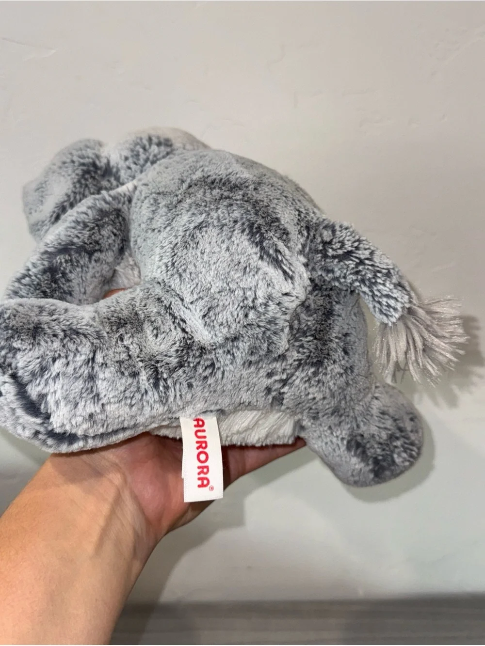 Aurora Plush Grey Fat Elephant Stuffed Animal Toy 10” 2016